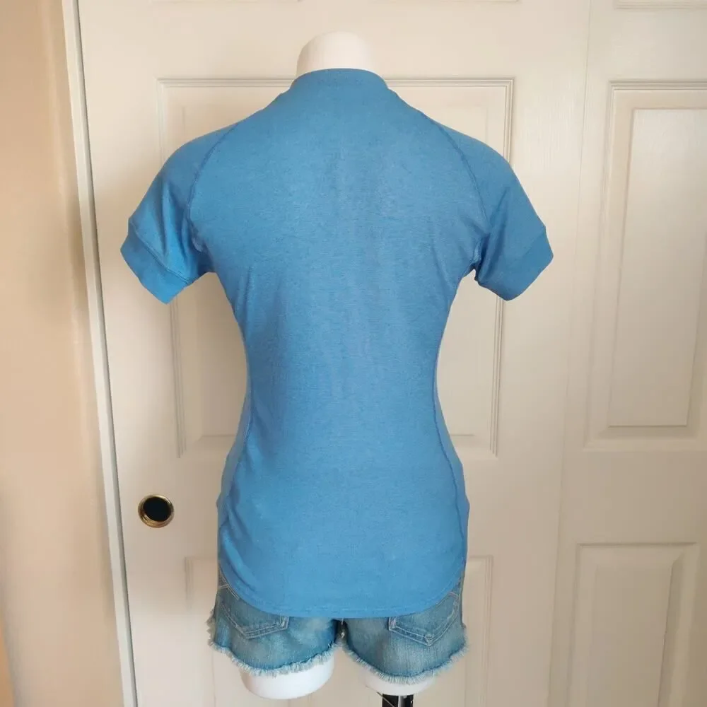 Patagonia blue waffle knit henley short sleeve shirt sz M